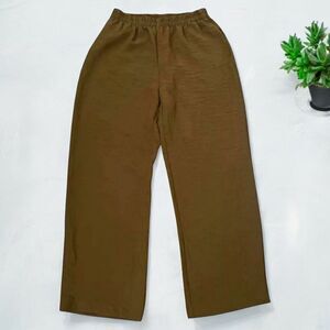 Gump’s Pants Women’s M Brown Wide Leg Elastic Waist Lounge Trousers USA Made